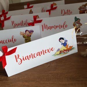 Cartellini Tableau Battesimo Biancaneve E I Sette Nani