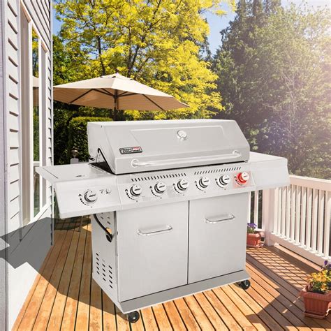 Gas Grill Royal Gourmet 6 Burner Free Standing Liquid Propane 74000