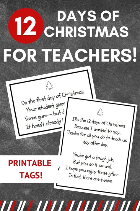 12 Days Of Christmas Ts For Teachers So Festive