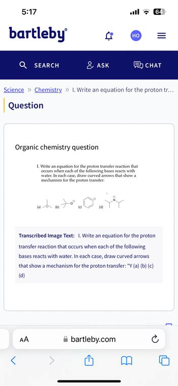 Answered Organic Chemistry Question I Write An Bartleby