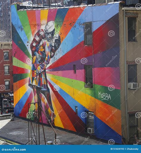 The Mural By Eduardo Kobra In New York Editorial Image Cartoondealer