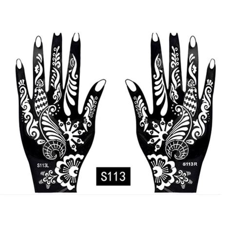 Professional Henna Stencil Temporary Hand Tattoo Body Art Sticker