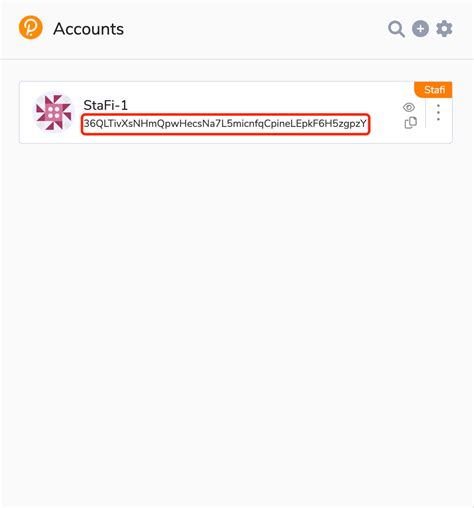 StaFi Chain Account