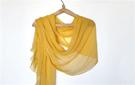 Yellow Scarf Long Yellow Scarf Summer Scarf Light Scarf - Etsy