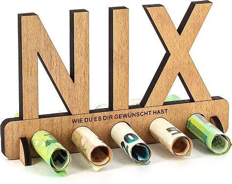 Giftota Originelle Nix Geburtstag Geldgeschenk Holz Nichts