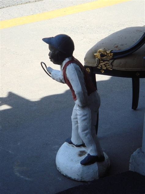 Reduced Rare Lawn Jockey Very Old Black Americana Concrete