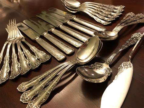 Antique Silverware Set Circa 1900 Chester Silverware Rare Service For