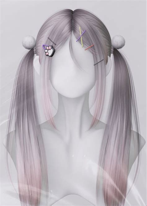 ZAO Ragdoll Hair 4Ver ZAO Sims Hair Sims 4 Anime Mod Hair