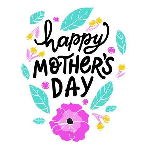 Happy Mothers Day Hand Written Lettering For Mother S Day Greeting Card