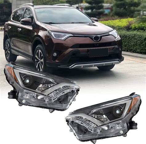 Gxywady Headlight Assembly Replacement For 2016 2017 2018 Toyota Rav4 Left And Right