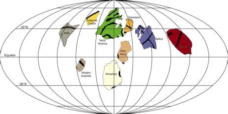 Reconstruction of the proposed supercontinent of Columbia at ca. 2.0... | Download Scientific ...