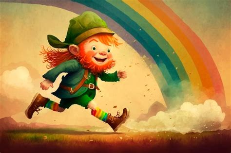 El pequeño duende corre con el concepto del día de san patricio del