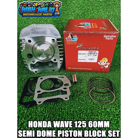 HACHI CYLINDER BLOCK SET FOR HONDA WAVE 125 60MM SEMI DOME TYPE PISTON