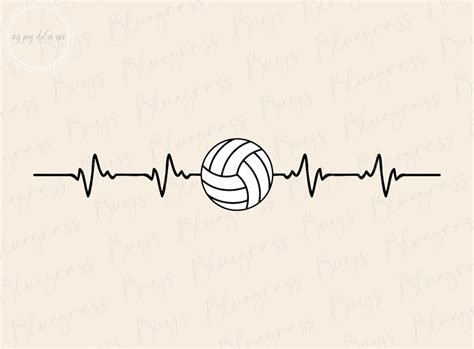 Volleyball Heartbeat Svg Volleyball Cut File Sports Clipart Ekg