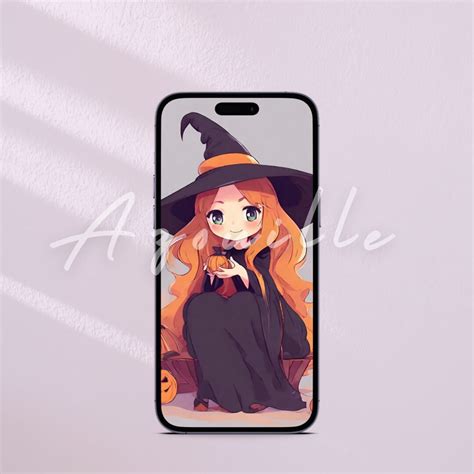 Witch Phone Wallpapers Halloween Wallpaper iPhone Autumn - Etsy