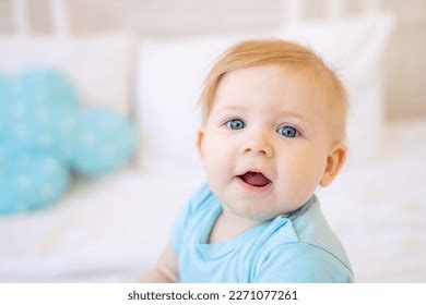 Close Up Portrait Small Blonde Baby Smiling Stock Photo Shutterstock