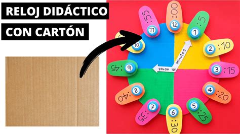 CÓMO HACER UN RELOJ DIDÁCTICO CON MATERIAL RECICLADO MUY FÁCIL YouTube