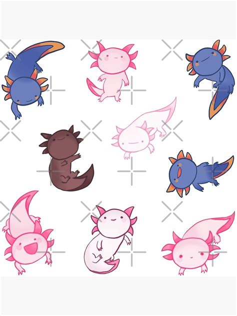 "Funny axolotls pack " Poster for Sale by Mayarart | Redbubble