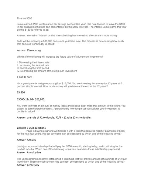 finance  chap  lecture notes chap  finance  jamie earned