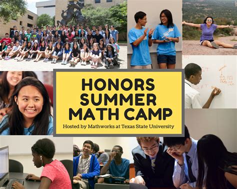 Honors Summer Math Camp Information : Mathworks : Texas State University