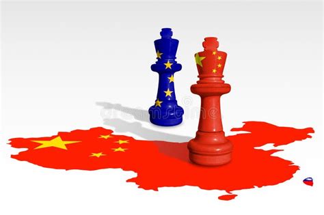 Chess Made From China And Philippine Flags On A World Map Stock Photo