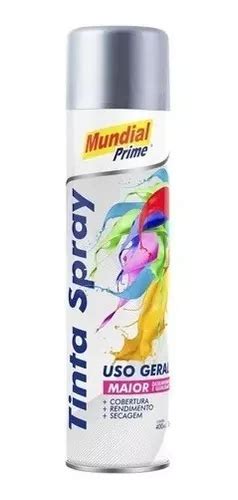 Tinta Spray Mundial Prime Metálica Alumínio 400ml MercadoLivre