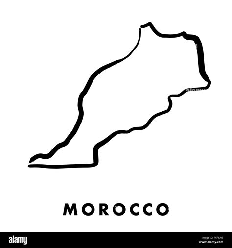 Morocco simple map outline - smooth simplified country shape map vector ...