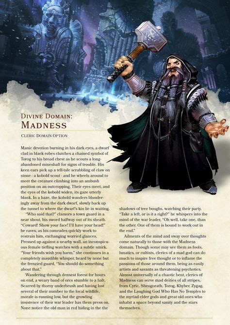 Dnd 5e Homebrew — Domain Of Madness Cleric By The Singular Anyone In 2019 Dnd 5e Homebrew