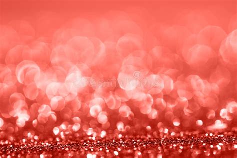 Living Coral Glitter Bokeh Background Stock Image Image Of Christmas