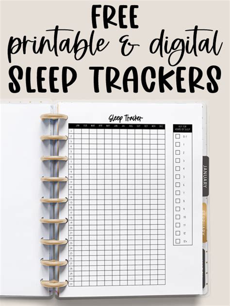 Sleep Tracker Printable And Digital Planner Files