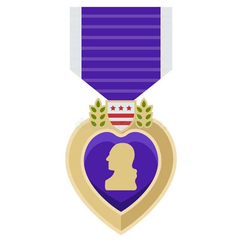 American Medal Purple Heart Order For Courage Stock Vector