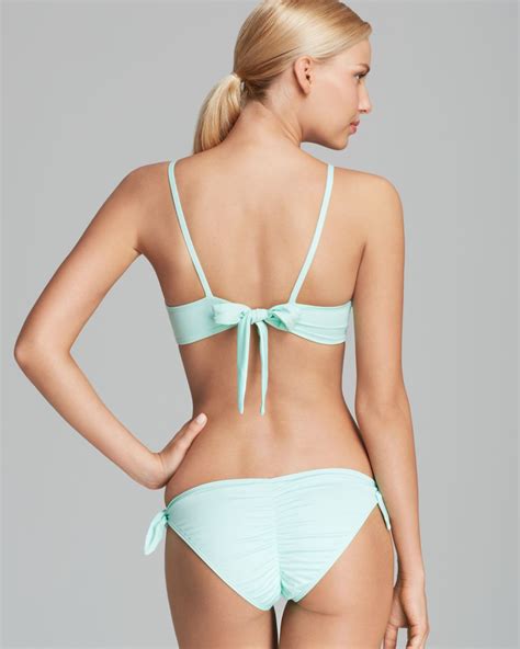 Zinke Izzy Tie Front Bikini Top In Green Lyst