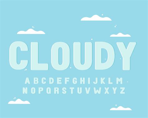 Decorative Cloudy Font And Alphabet Vector Art At Vecteezy