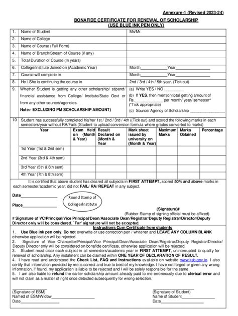 Fillable Online Bonafide Certificate For Nsp Fill Online Printable