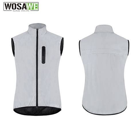 Wosawe Men Running Gilet Bike Vest Reflective Coat Waterproof