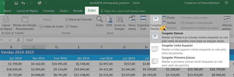 Excel 2016 Como congelar painéis e outras opções da guia Exibir