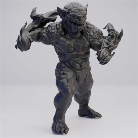 Hot Goblin オニキスA ミニチュア ホットゴブリン 炎と岩のエレメンタル