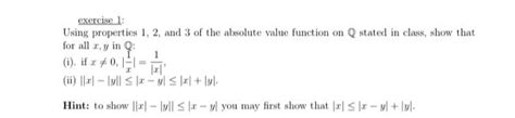 Solved Exercise 1 Using Properties 1 2 And 3 Of The