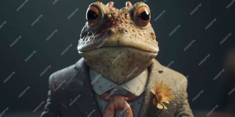 Premium AI Image | A frog wearing a suit