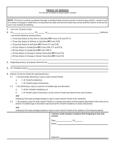 46 Free Proof Of Service Forms Affidavit Of Service