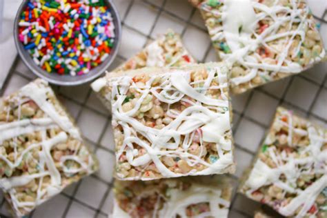 White Chocolate Funfetti Rice Krispie Treats Boston Girl Bakes