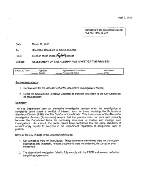 Life On The Line 911 Breakdowns At Lafd Audit Of Lafd S Alternative Investigations