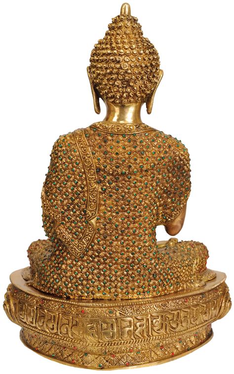 Tibetan Buddhist Lord Buddha -Robe Decorated with Stones