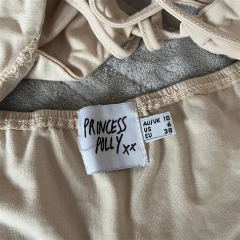 Princess Polly Nude Tie Front Top Light Depop