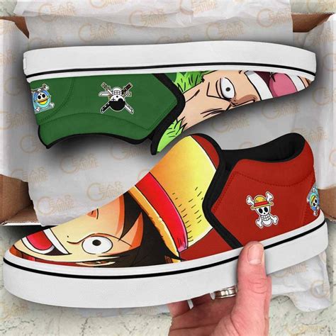 Luffy And Zoro Slip On Shoes Custom One Piece Anime Shoes Become A