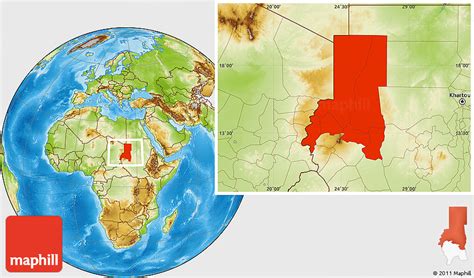 Physical Location Map of Northern Darfur