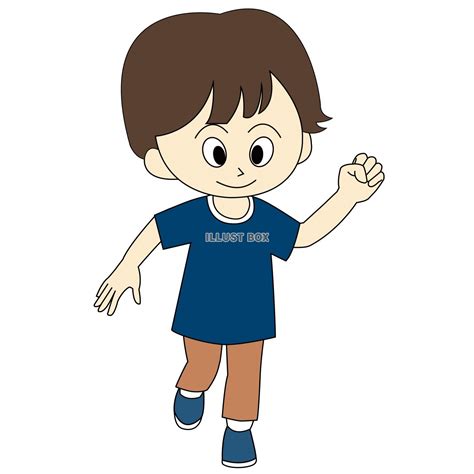 無料イラスト 走っている男の子