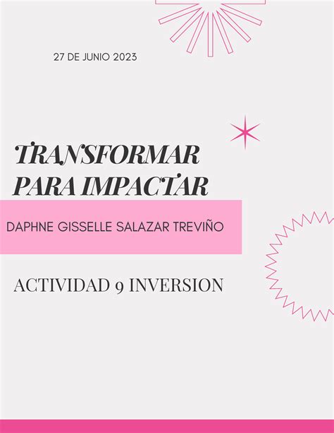 Tranformar Para Impactar Act Inversion Transformar Para Impactar