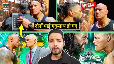 Rock Roman Bhai Bhai The Rock SLAPS Cody Rhodes LIVE Match