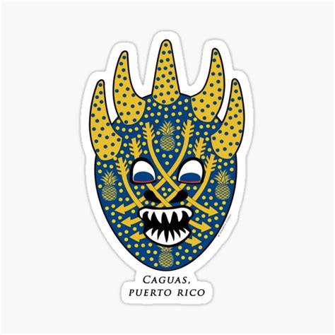 "Caguas Puerto Rico Vejigante Mask" Sticker for Sale by SybariteStudio ...